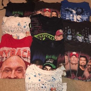 Lot of 10 boys WWE shirts